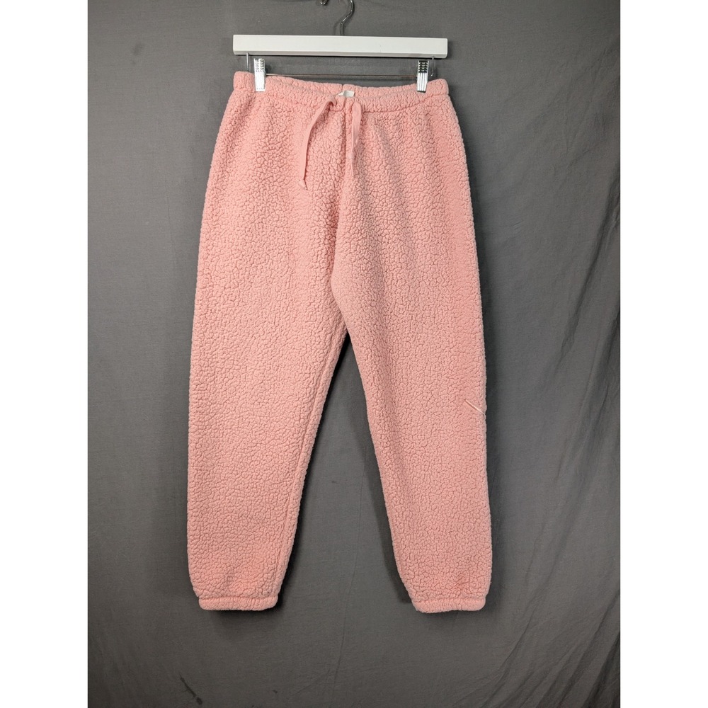 PINK Victoria's Secret Sherpa Joggers Pink Teddy Fleece Sweatpants Small 6050